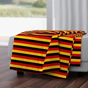German Flag Colors Red Gold and Black 1 Inch Horizontal Stripes Home Styling Collection Design Collection german colors throw blanket design
