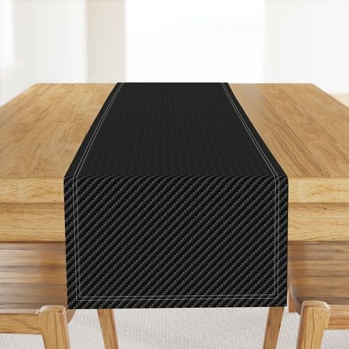 Classic Diagonal Ribbed Black Carbon Fibre for the Man Cave Design Collection Decor Collection man cave table runner design