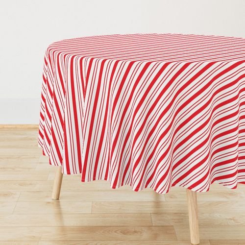 Red Diagonal Christmas Candy Stripes Decor Collection Interior Collection candy cane tablecloth design