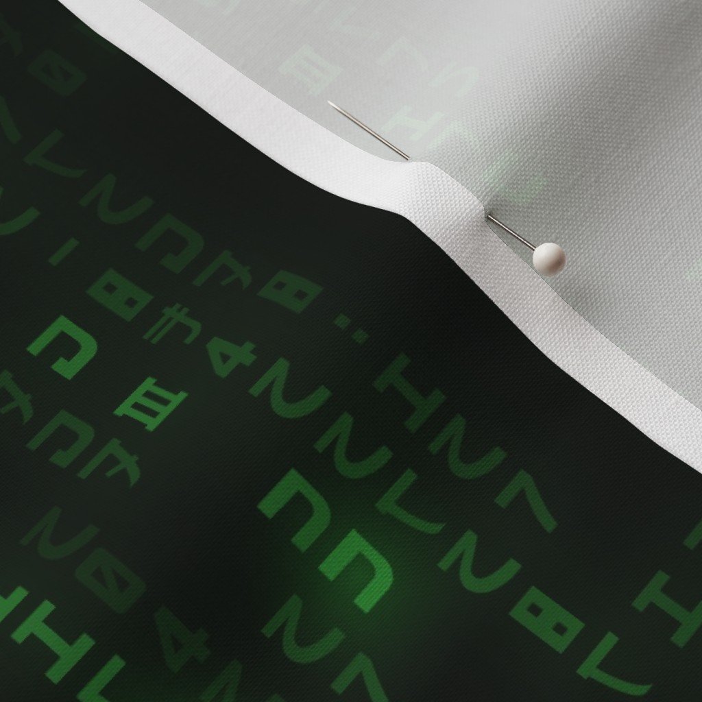 Neon Green Digital Rain Computer Code Decor Collection Decor Collection neon code fabric