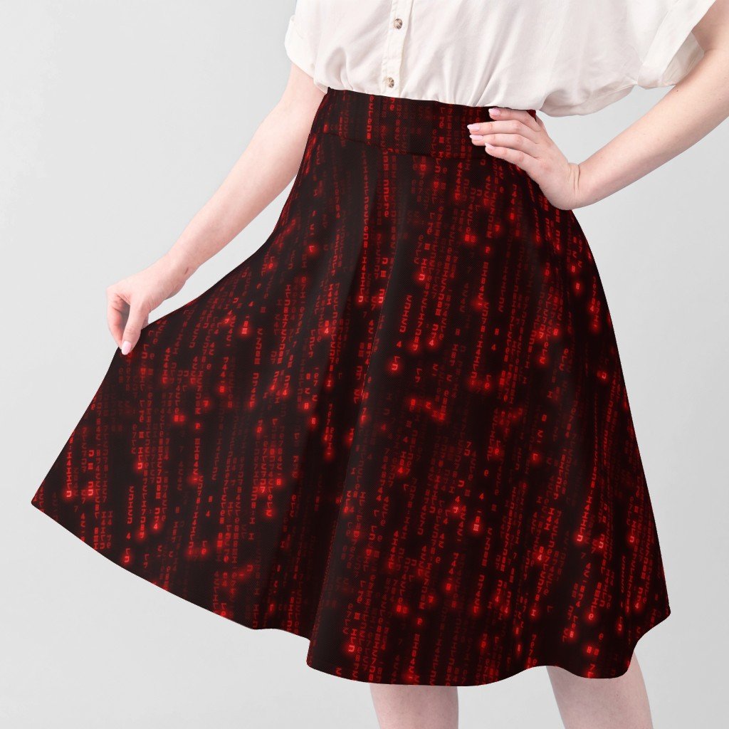 Neon Red Digital Rain Computer Code Interior Collection Decor Collection neon code fabric