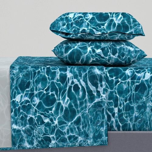 Teal Ripples in Wavy Water Home Decor Collection Interior Collection teal water sheet set design