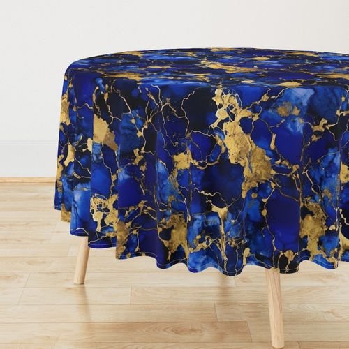 Cobalt Blue and Gold Alcohol Ink 3 Decor Collection Home Decor Collection alcohol ink tablecloth design