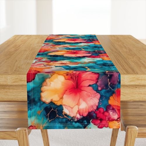 Hawaiian Alcohol Ink Home Styling Collection Home Styling Collection alcohol ink table runner design