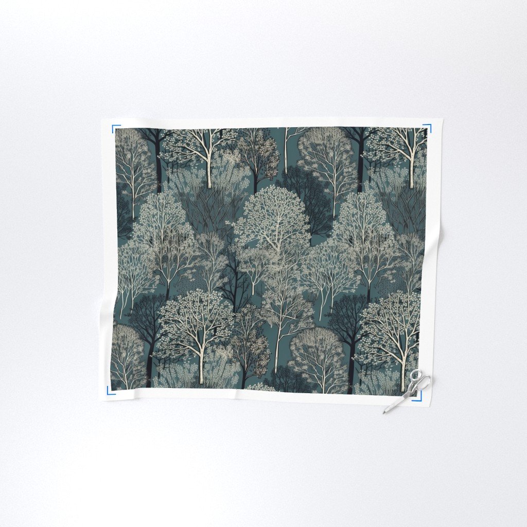 New England Endless Forest Trees Winter Design Collection Home Styling Collection new england trees fabric