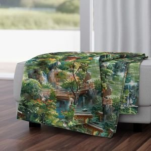 Eden of Tranquility A Japanese Water Garden Paradise Home Styling Collection Design Collection stone pathways throw blanket design