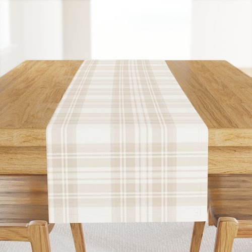 Sandstone Cream Large Traditional Tartan Plaid Pattern Design Collection Design Collection cottage table runner design