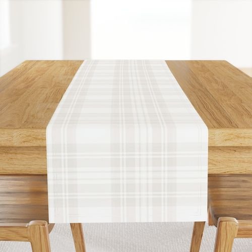 Soft Bone White Large Traditional Tartan Plaid Pattern Interior Collection Home Decor Collection cottage table runner design