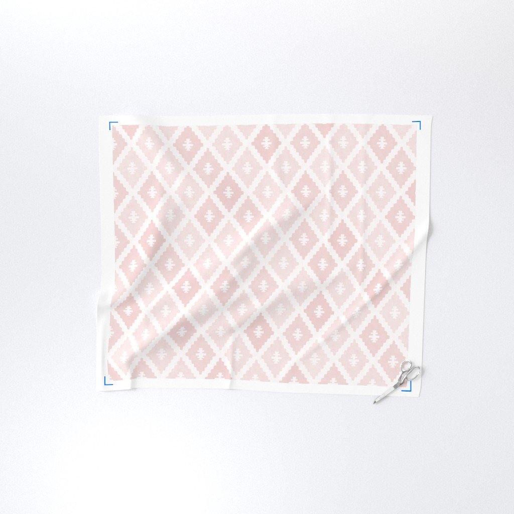 Large Sun Faded Mediterranean Diamond Pattern in Blush Shell Pink Design Collection Home Styling Collection earth tone fabric