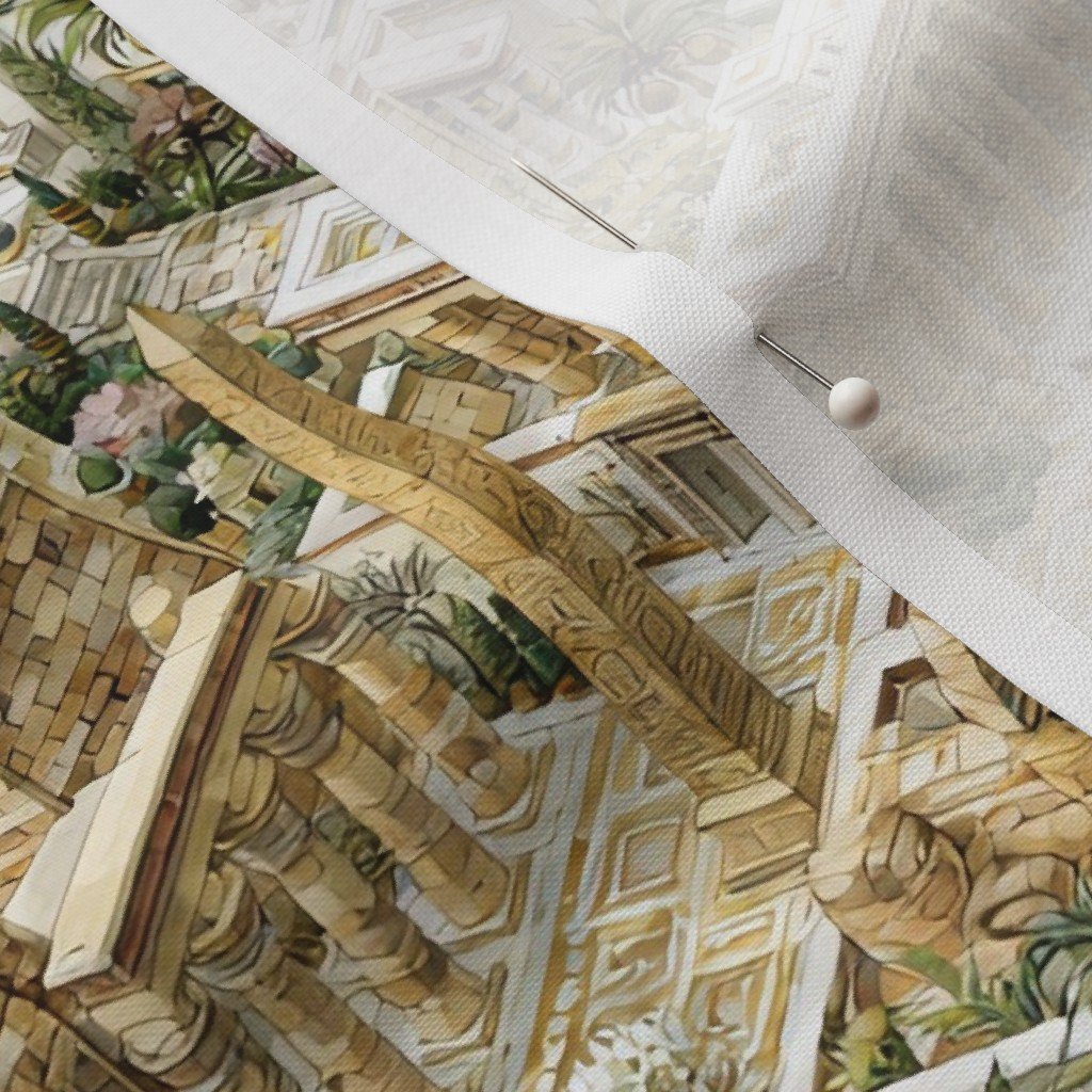 Ancient Egypt Watercolor Architectural Landscape Isometric Seamless Repeat Home Decor Collection Home Decor Collection architecture fabric