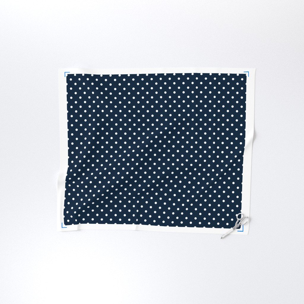 White Polkadots on Marine Navy Blue Decor Collection Home Decor Collection navy blue fabric