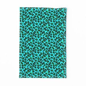 Leopard Spots Aqua Decor Collection Design Collection leopard skin tea towel design