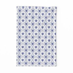 Royal Blue Honey Bees in Wreaths Home Decor Collection Home Decor Collection bees in wreaths tea towel design