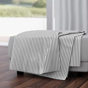 Mattress Ticking Narrow Striped Pattern in Dark Black and White Home Decor Collection Decor Collection vertical stripe throw blanket design