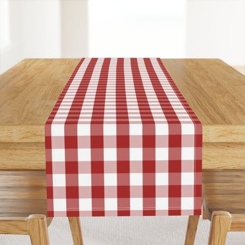 Aurora Red Gingham Check Pattern Design Collection Design Collection red check table runner design