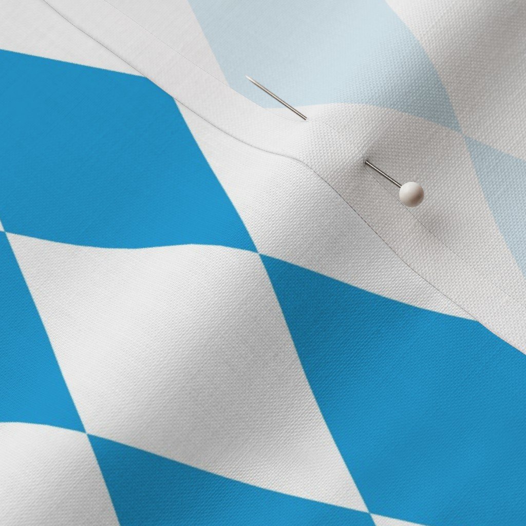 Oktoberfest Bavarian Blue and White Medium Diagonal Diamond Pattern Fabric beer garden fabric
