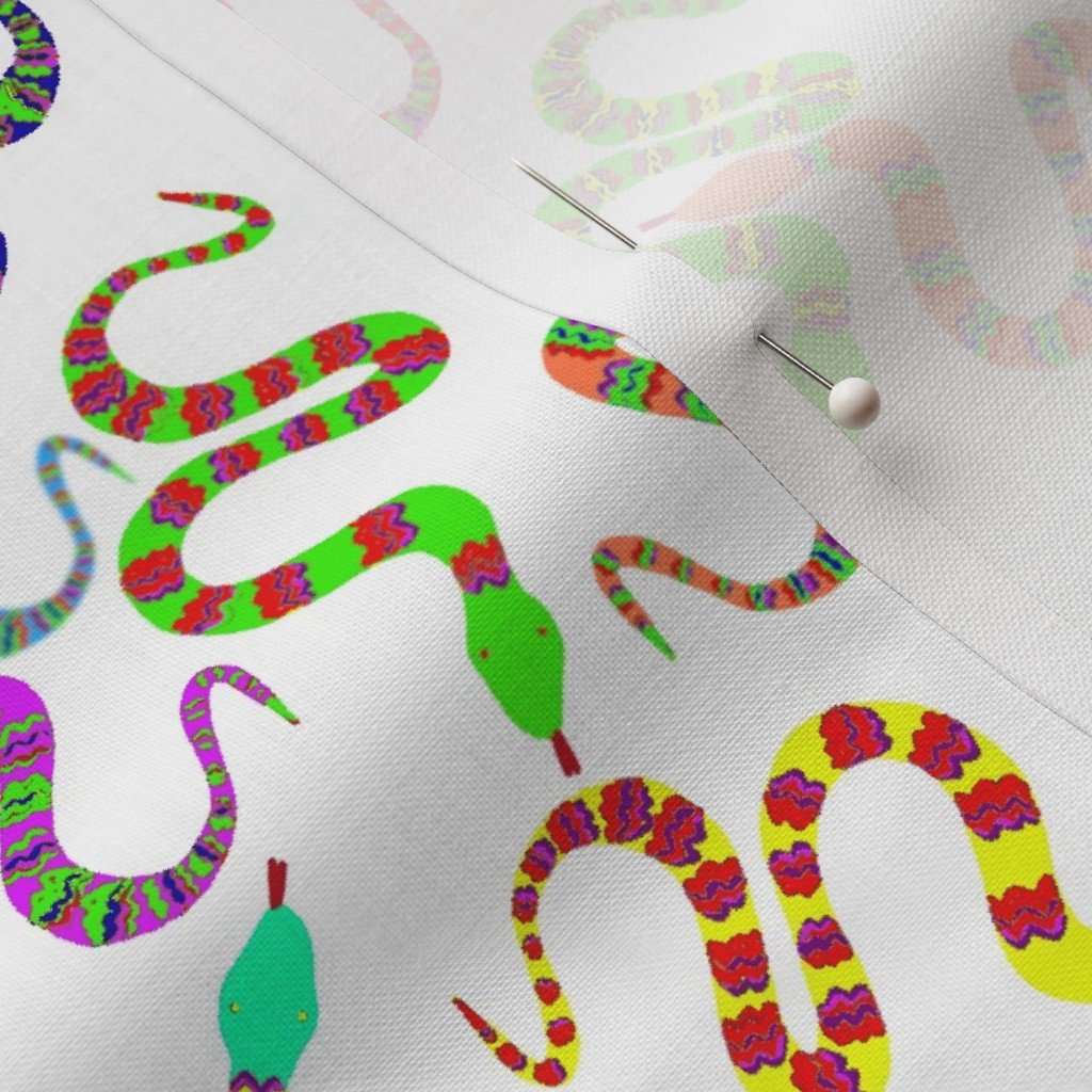 Neon Snakeys Bright Colored Snakes Design Collection Home Decor Collection neon green fabric