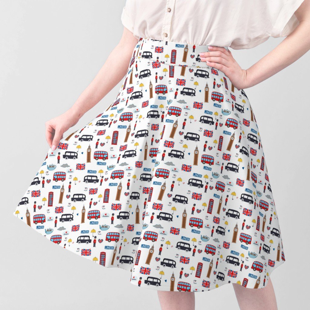 London England Handdrawn Motifs Big Ben Union Jack Palace Guard Fabric big smoke fabric