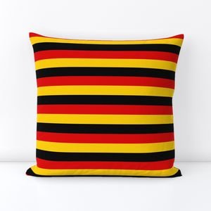 German Flag Colors Red Gold and Black 1 Inch Horizontal Stripes Home Styling Collection Design Collection german flag throw pillow design