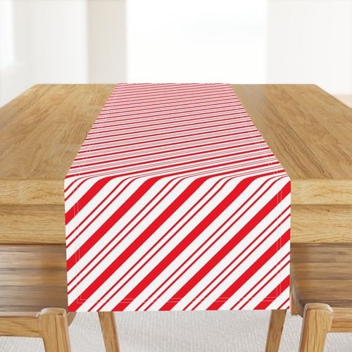 Red Diagonal Christmas Candy Stripes Decor Collection Interior Collection candy cane stripes table runner design