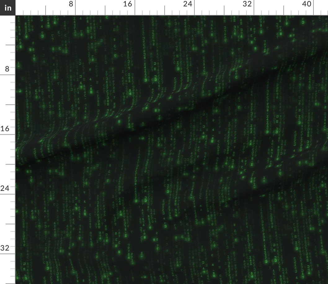 Neon Green Digital Rain Computer Code Decor Collection Decor Collection bright fabric