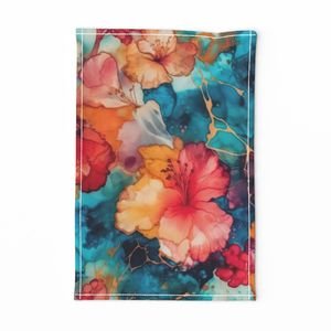 Hawaiian Alcohol Ink Home Styling Collection Home Styling Collection floral pattern tea towel design