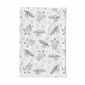Grey Ombre Watercolor Sea Turtle Print Interior Collection Home Decor Collection grey ombre tea towel design