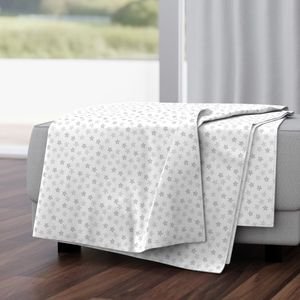 Small Faded Silver Christmas Stars on White Design Collection Design Collection christmas star throw blanket design