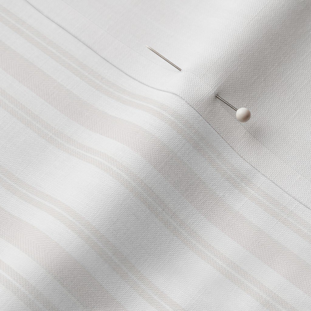 Light Dove Grey Thin Ticking Stripes on White Fabric grey fabric