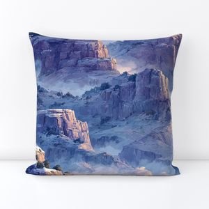 Winter Silence Over the Grand Canyon Watercolor Landscape Home Styling Collection Decor Collection grand canyon throw pillow design