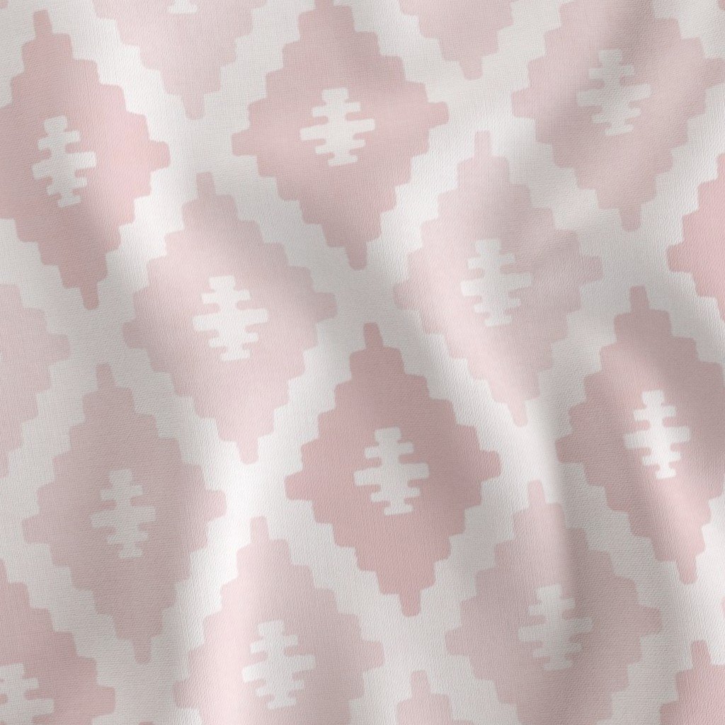 Large Sun Faded Mediterranean Diamond Pattern in Blush Shell Pink Design Collection Home Styling Collection pastel pink fabric