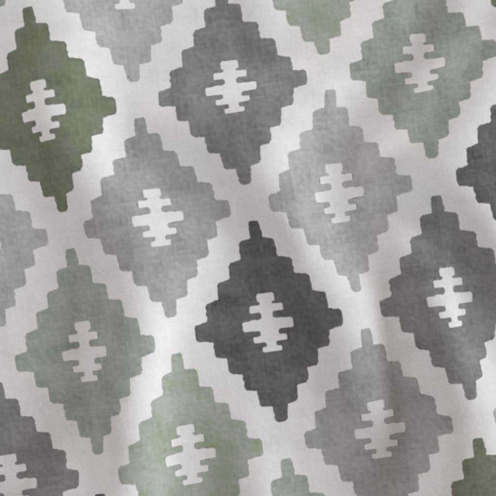 Large Weathered Sage Green Diamond Pattern in Charcoal Gray Interior Collection Decor Collection earthy green fabric