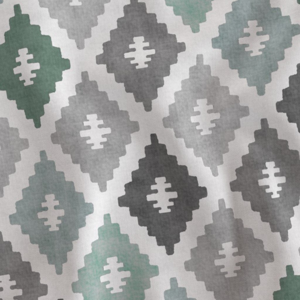 Large Weathered Seafoam Diamond Pattern in Charcoal Gray Decor Collection Home Decor Collection coastal green fabric