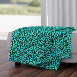 Leopard Spots Aqua Decor Collection Design Collection lime and aqua throw blanket design