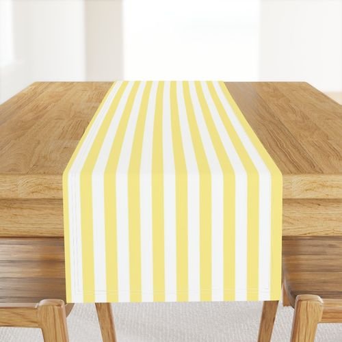 Buttermilk Yellow and White Wide Stripes Decor Collection Home Styling Collection butter yellow table runner design