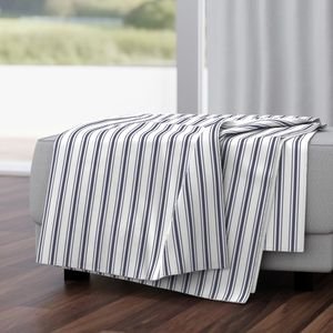 Mattress Ticking Midnight Blue Interior Collection Home Styling Collection bedding stripes throw blanket design
