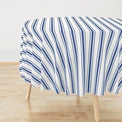 Mattress Ticking Wide Striped Pattern in Dark Blue and White Home Decor Collection Home Decor Collection striped pattern tablecloth design