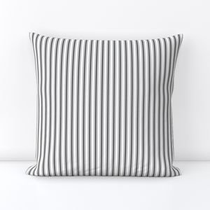 Mattress Ticking Narrow Striped Pattern in Dark Black and White Home Decor Collection Decor Collection bedding stripes throw pillow design