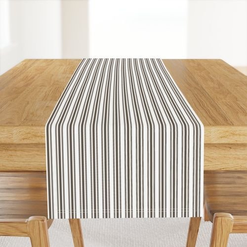 Trendy Large Brown Coco Pastel Brown French Mattress Ticking Double Stripes Home Decor Collection Home Styling Collection brown coco table runner design