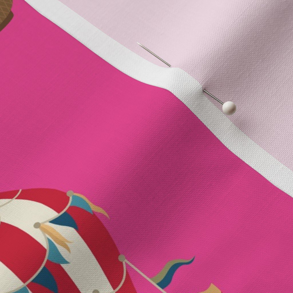 Vintage Hot Air Balloons on Hot Pink Home Styling Collection Design Collection hot air balloon fabric