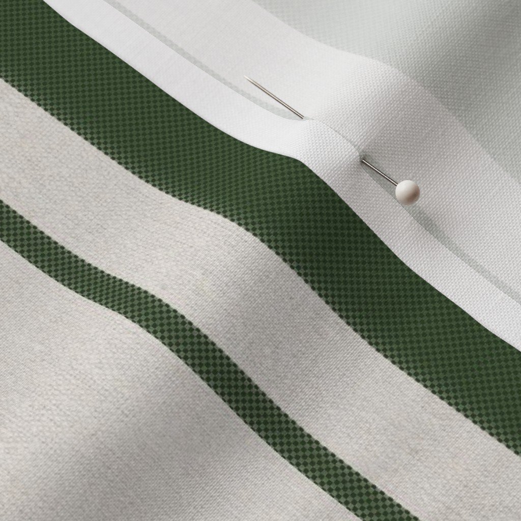 Forest Green Antique Vintage Mattress Ticking Stripe on Cream Decor Collection Home Decor Collection antique stripe fabric