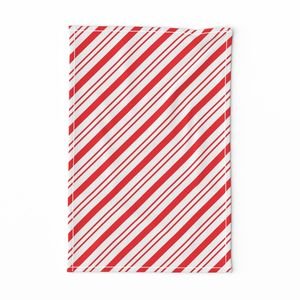 Red Diagonal Christmas Candy Stripes Decor Collection Interior Collection christmas red tea towel design