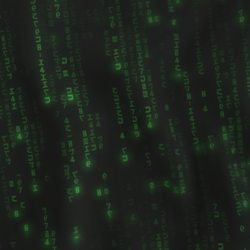 Neon Green Digital Rain Computer Code Decor Collection Decor Collection code fabric