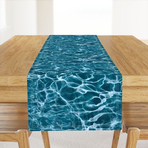 Teal Ripples in Wavy Water Home Decor Collection Interior Collection water waves table runner design