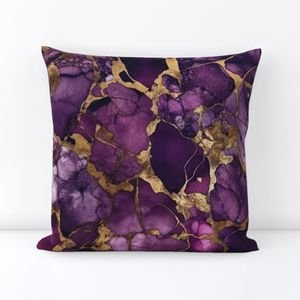 Amethyst and Gold Alcohol Ink 4 Decor Collection Interior Collection inky pattern throw pillow design