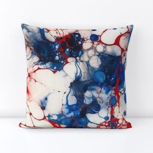 Red White and Blue Alcohol Ink USA Patriotic Flag Colors Alcohol Ink Home Decor Collection Home Styling Collection independence day throw pillow design