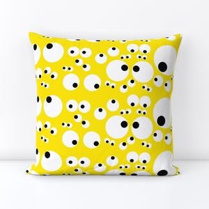 Googly Goo Goo Eyes on Neon Yellow Interior Collection Design Collection goo goo throw pillow design