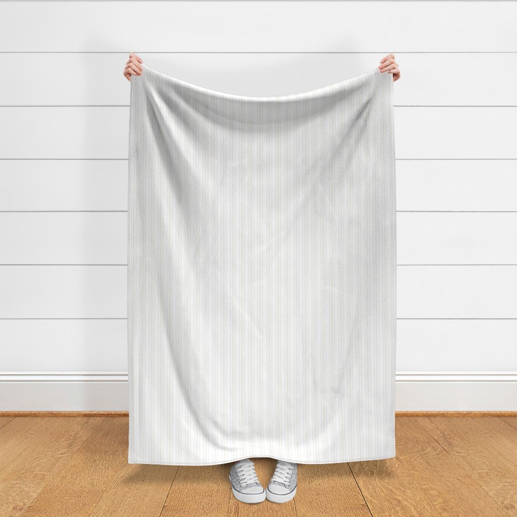 Light Dove Grey Thin Ticking Stripes on White Fabric clean fabric