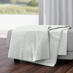 Pale Sage Gingham Check Plaid Pattern Design Collection Home Styling Collection soft tones throw blanket design