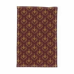 Small Napoleonic Royal Bee and Laurel Wreath Pattern on Crimson Red Home Styling Collection Home Styling Collection laurel wreath tea towel design